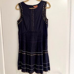 TORY BURCH Vintage Black Cotton Dress Size 8